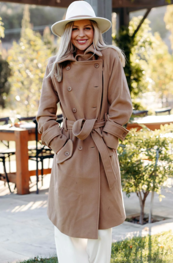 Trench Coat Berbahan Wool Blend